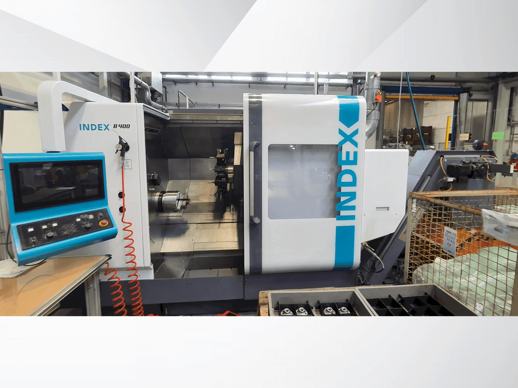 Frontansicht der Index B400  Maschine