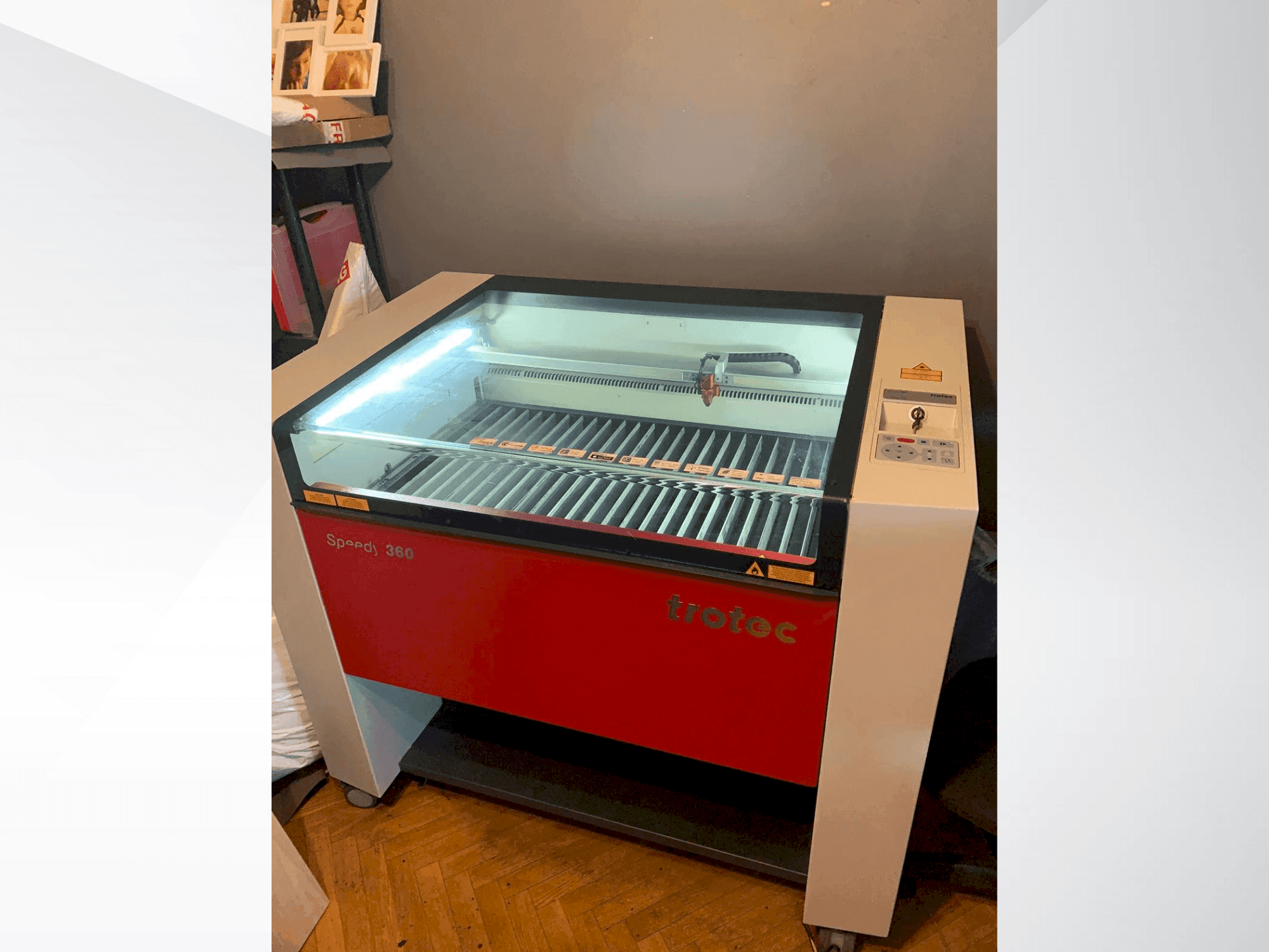 Frontansicht der Trotec Speedy 360 Maschine