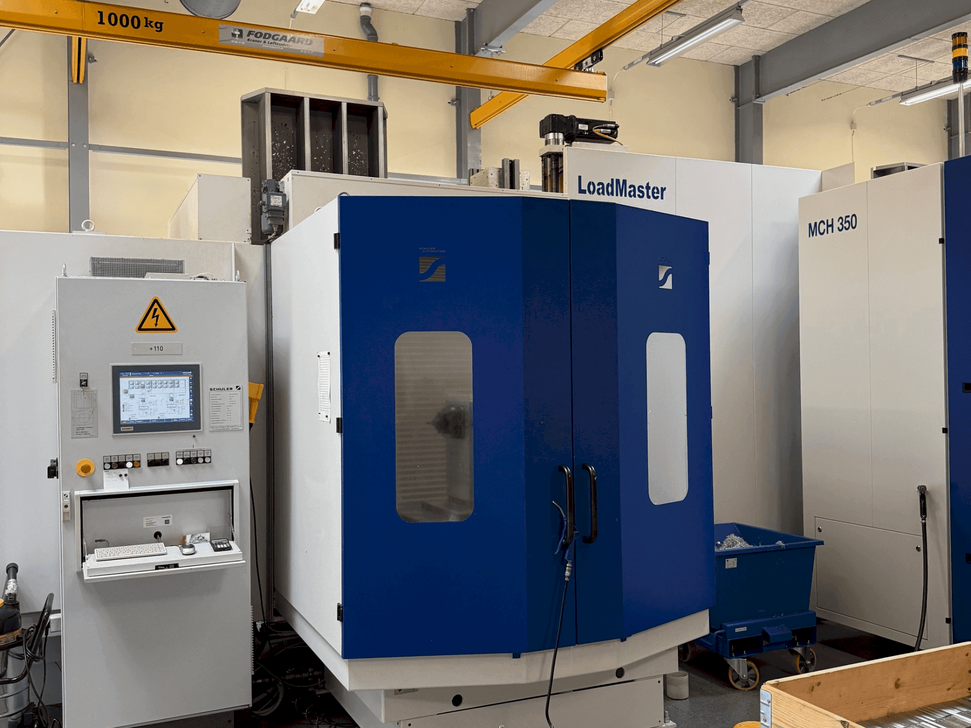 Frontansicht der HELLER MCH 300 + MCH 300 C + 22 pallet system Maschine