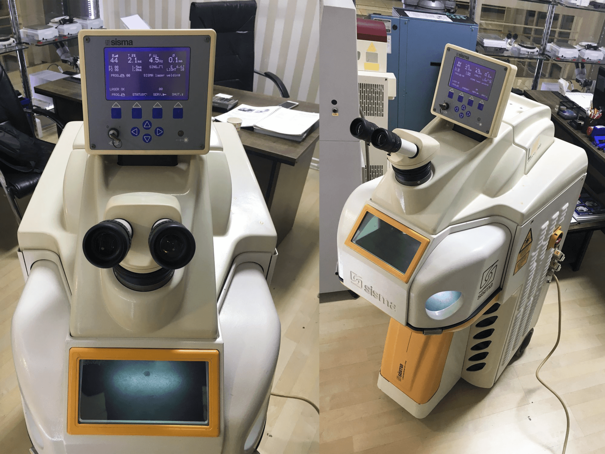 Vorder- und Seitenansicht der SISMA LM 500 Maschine