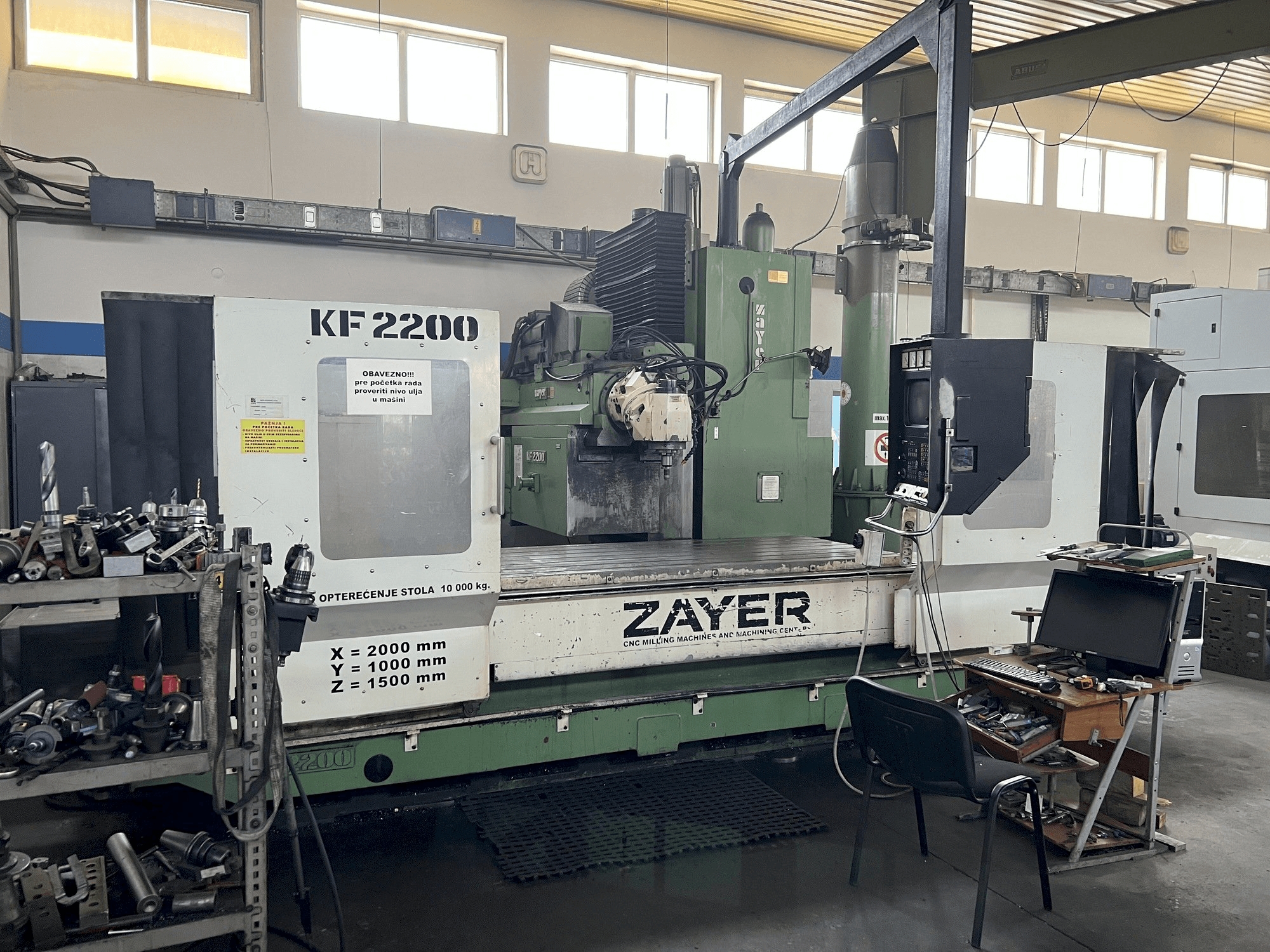 Frontansicht der Zayer KF 2200 Maschine