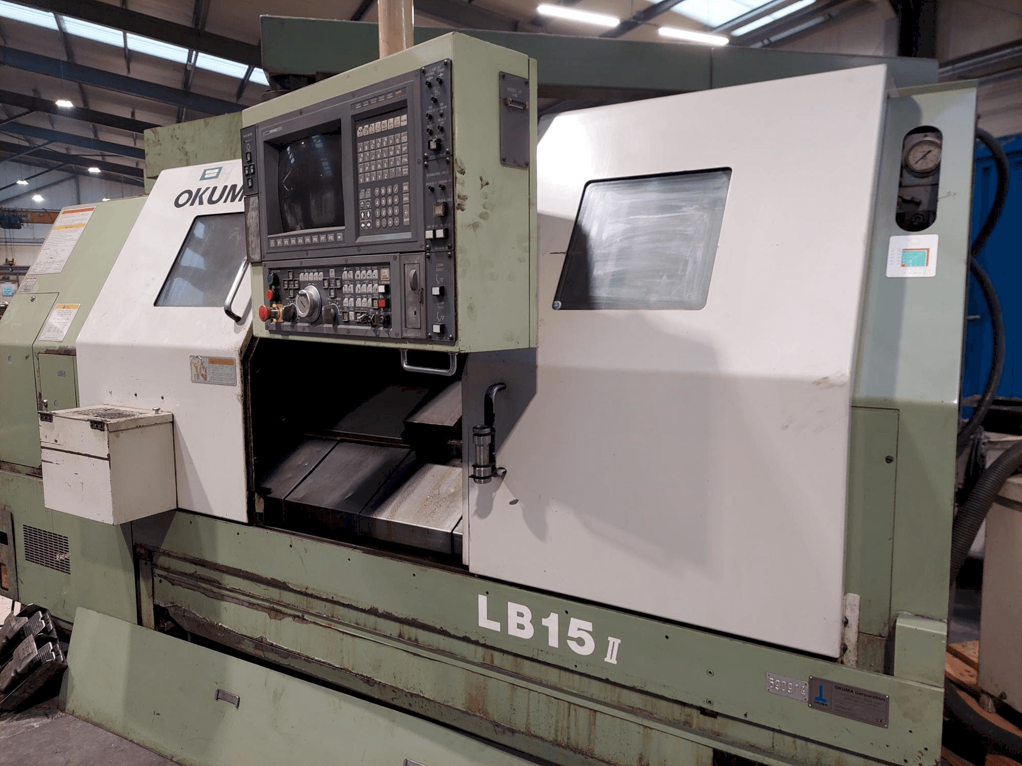 Front view of Okuma LB15 machine