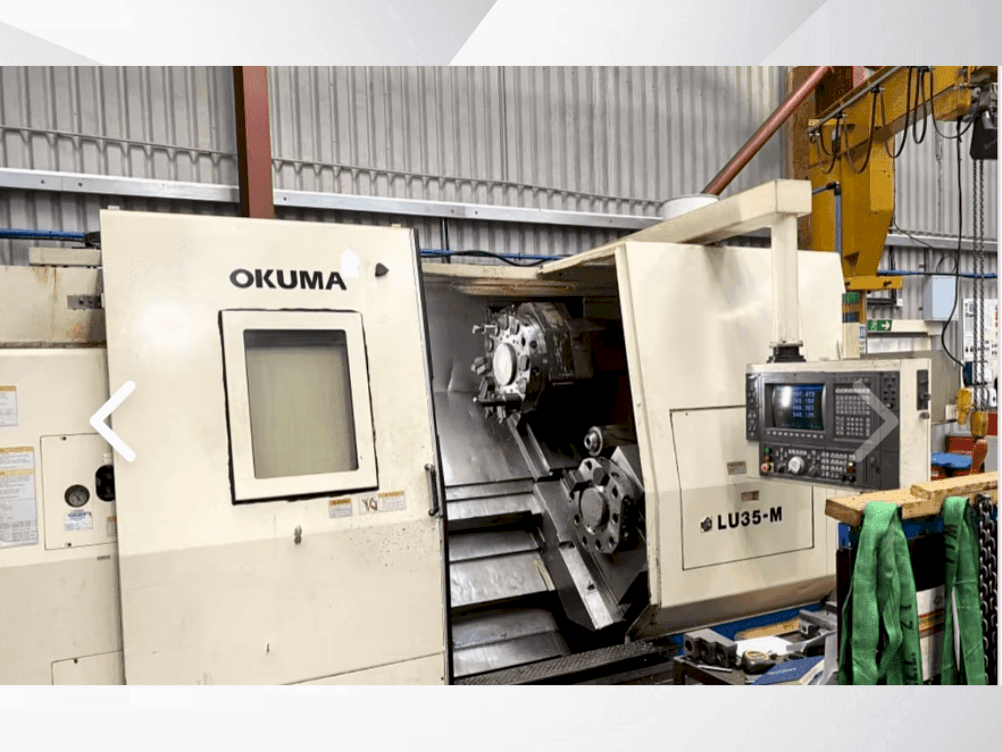 Front view of Okuma LU 35M machine