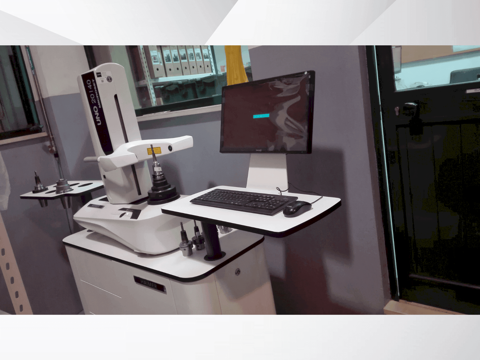 Front view of HAIMER UNO 20/40 microset machine