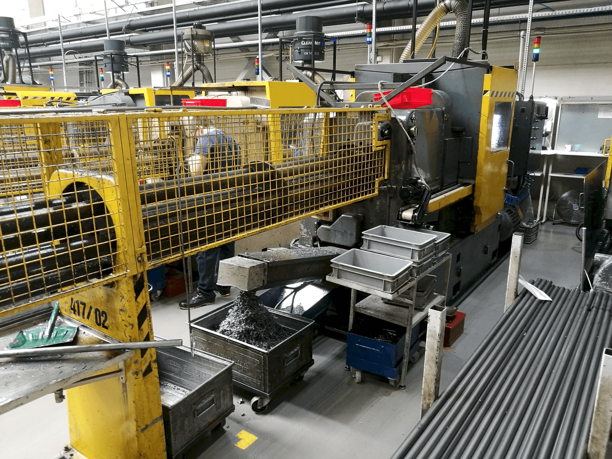 Frontansicht der Wickman 1 3/8"-6 Maschine